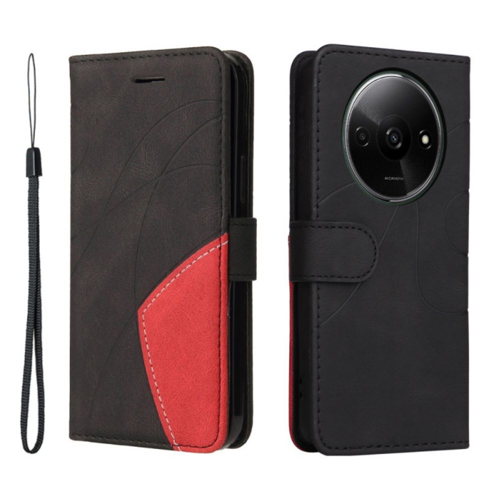 Folio-hoesje Poco C61 Telefoonhoesje Tweekleurige Golvende Lijnen