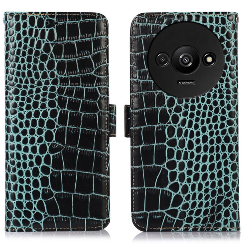 Leren Hoesje Voor Poco C61 Leer Met Krokodillentextuur