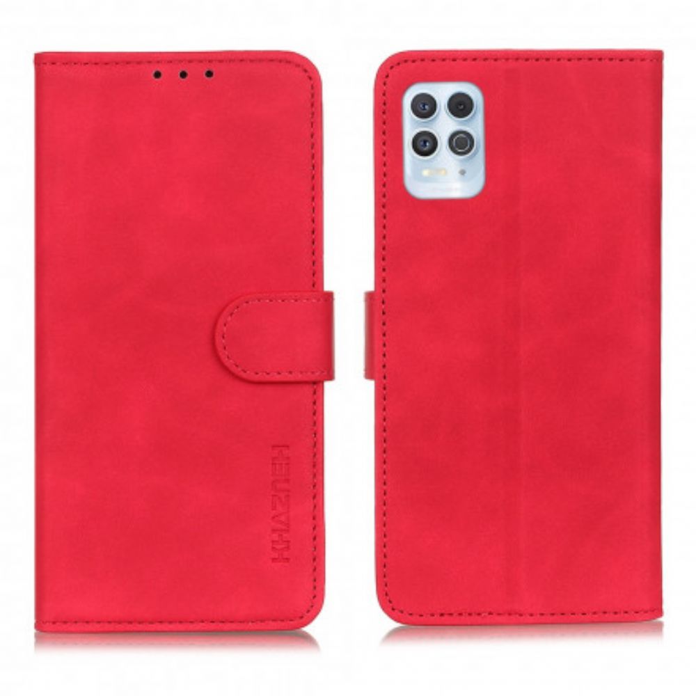 Folio-hoesje voor Moto G100 Vintage Leereffect Khazneh