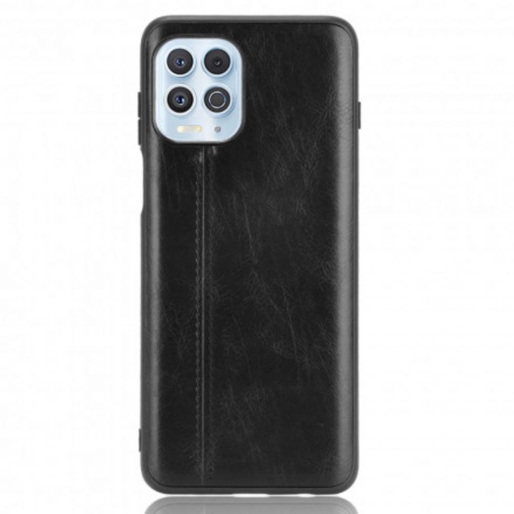 Hoesje voor Moto G100 Naad Leereffect