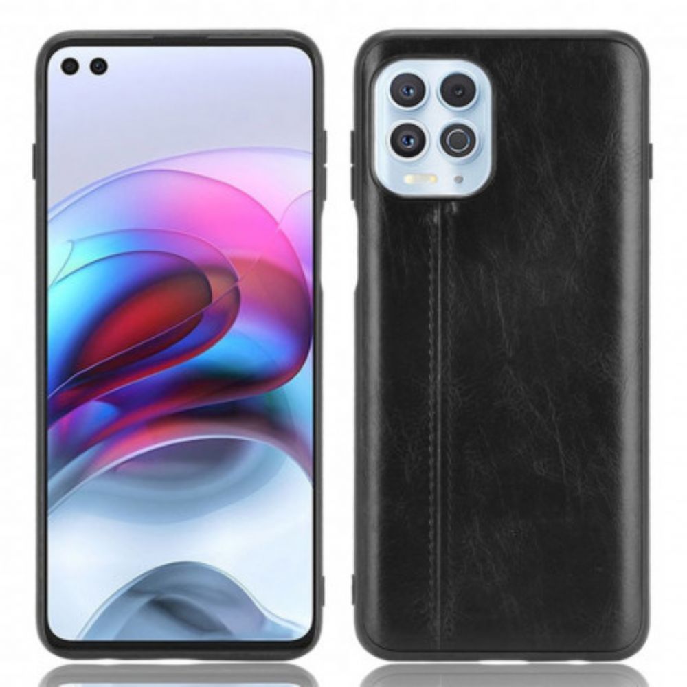 Hoesje voor Moto G100 Naad Leereffect