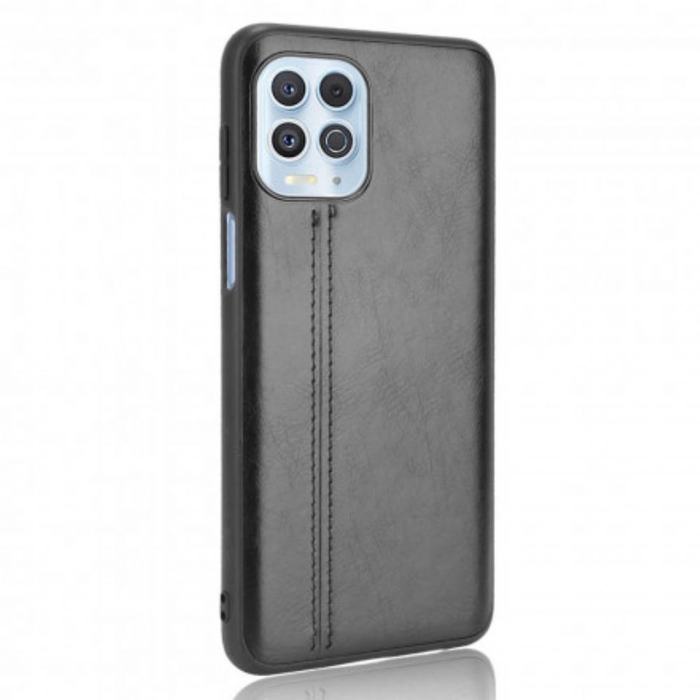 Hoesje voor Moto G100 Naad Leereffect
