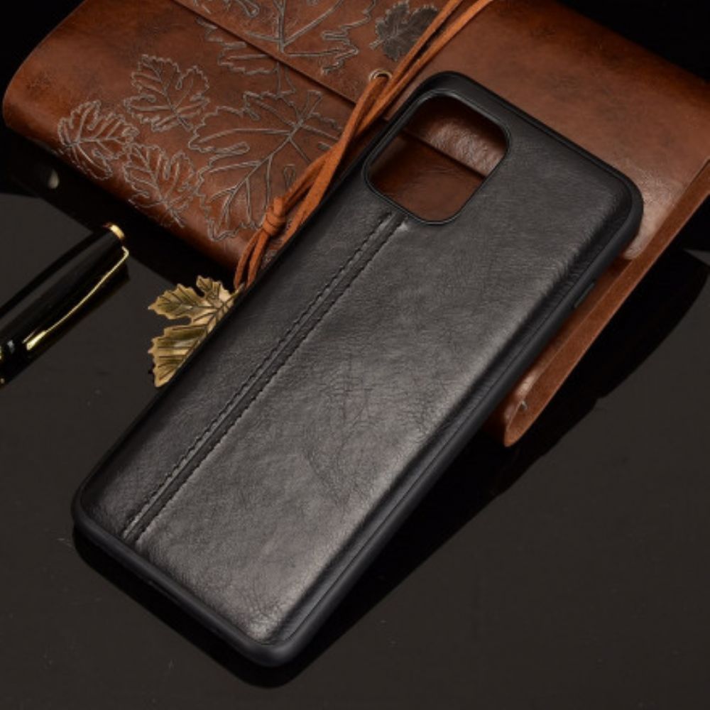 Hoesje voor Moto G100 Naad Leereffect