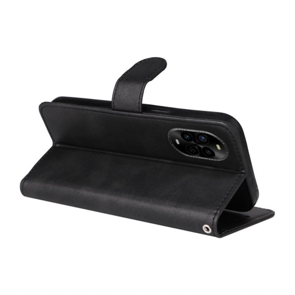 Leren Hoesje Huawei Nova 13 Pro Bandje Met Leer-effect Bescherming Hoesje