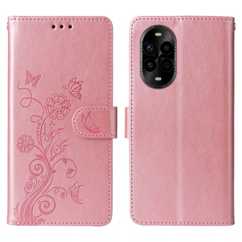 Leren Hoesje Huawei Nova 13 Pro Bloemenpatroon