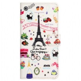 Leren Hoesje voor Xiaomi Redmi Note 12 4G Ik Hou Van Parijs