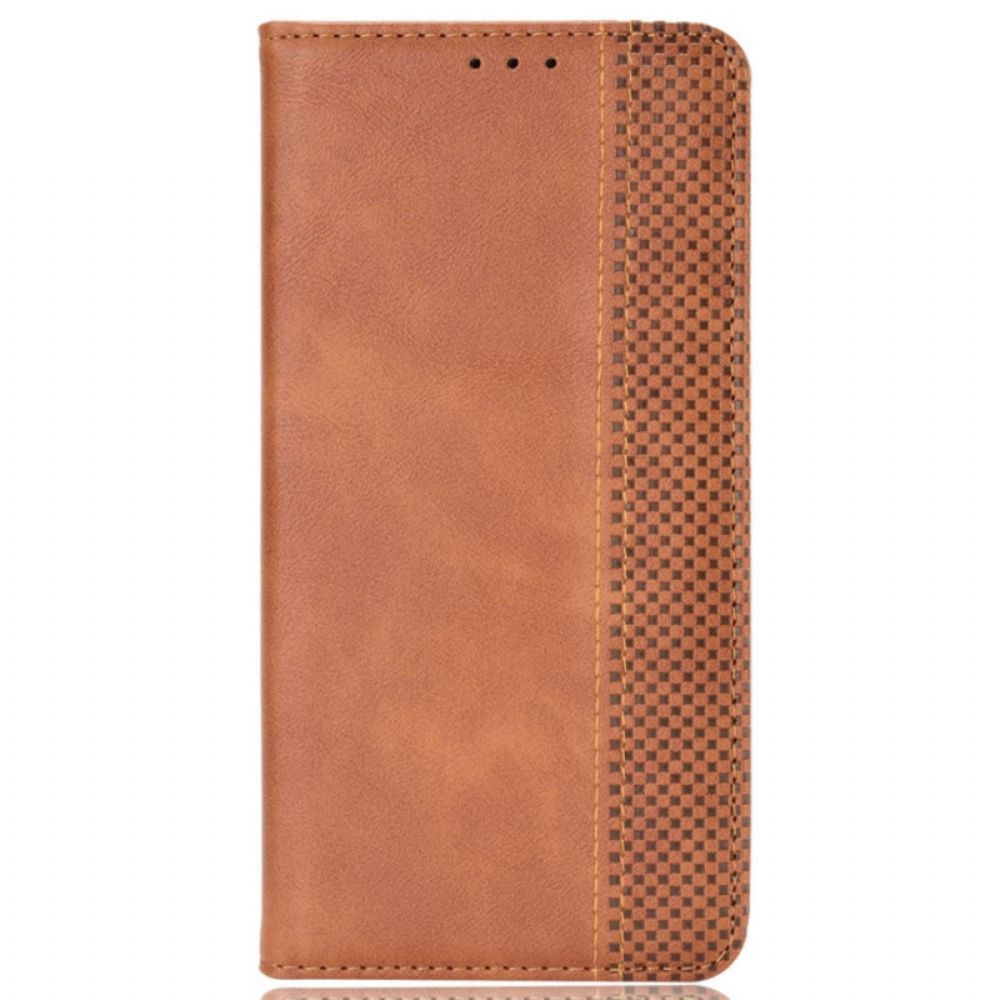 Bescherming Hoesje voor Realme 9i Folio-hoesje Vintage Gestileerd Leereffect