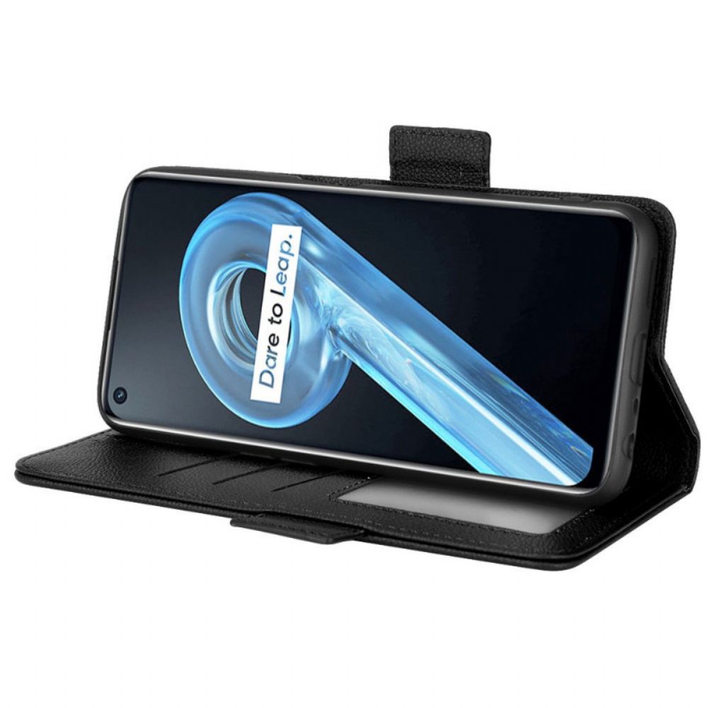 Flip Case voor Realme 9i Lychee Van Kunstleer