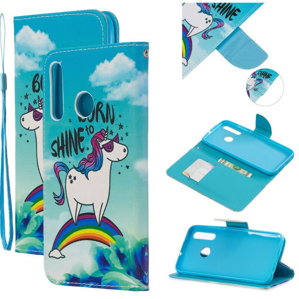 Folio-hoesje voor Honor 20 Lite / 20e Met Ketting Geboren Om Te Schitteren Met Bandjes