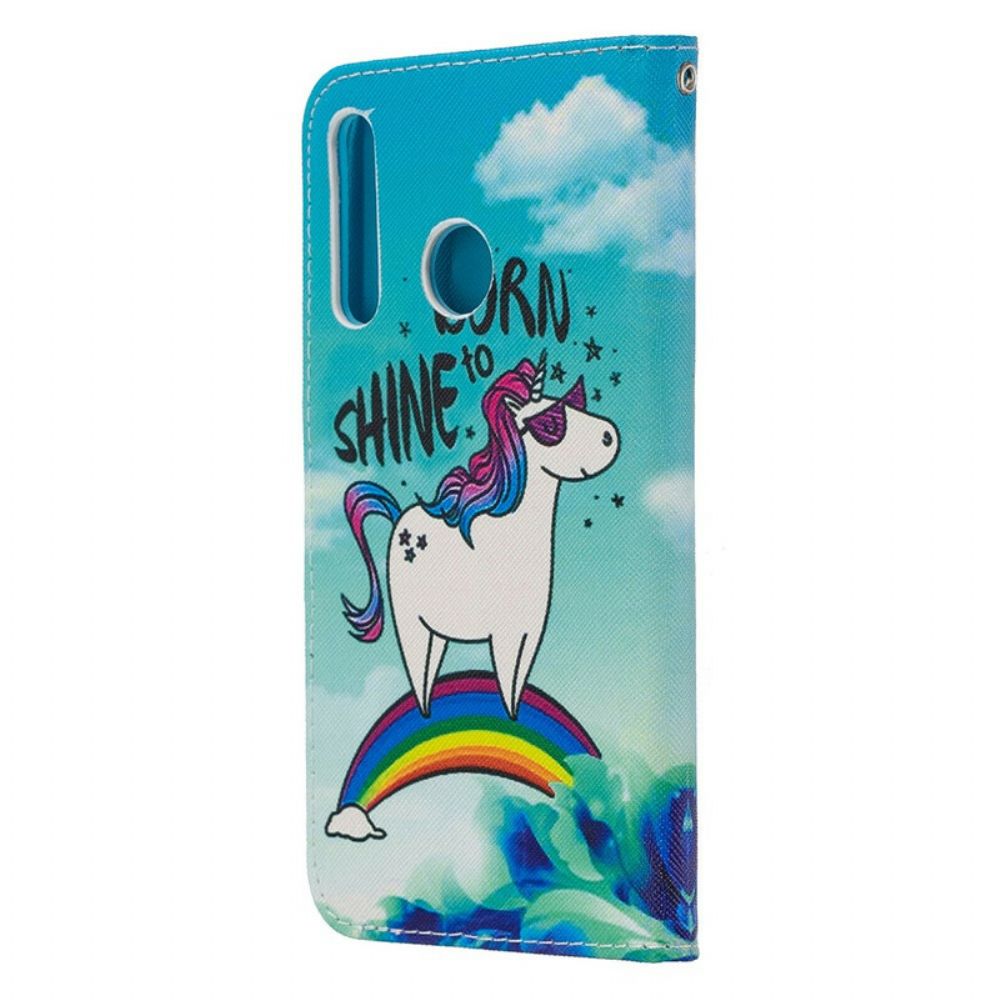 Folio-hoesje voor Honor 20 Lite / 20e Met Ketting Geboren Om Te Schitteren Met Bandjes