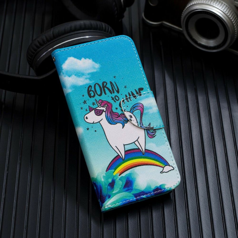 Folio-hoesje voor Honor 20 Lite / 20e Met Ketting Geboren Om Te Schitteren Met Bandjes
