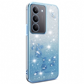 Case Hoesje Realme 14x 5g Telefoonhoesje Kadem Bloemen En Strass-steentjes