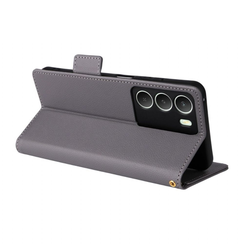 Folio-hoesje Realme 14x 5g Lychee Textuur Met Koord