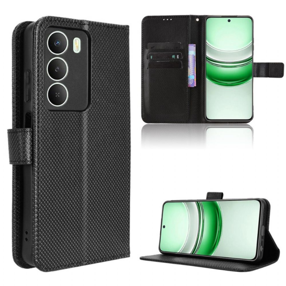 Folio-hoesje Realme 14x 5g Telefoonhoesje Diamantstructuur