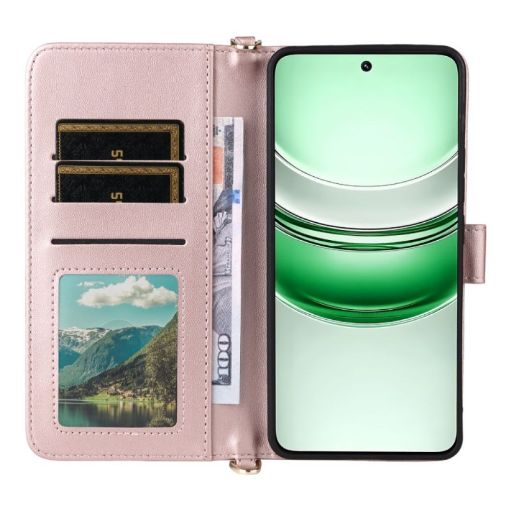 Folio-hoesje Realme 14x 5g Telefoonhoesje Gewatteerd Met Bandje En Schouderband