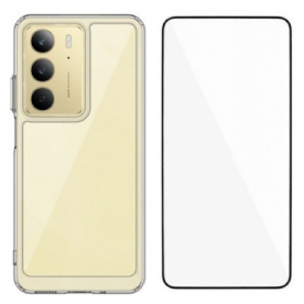 Hoesje Realme 14x 5g Transparant Met Gehard Glazen Schermbeschermer Bescherming Hoesje