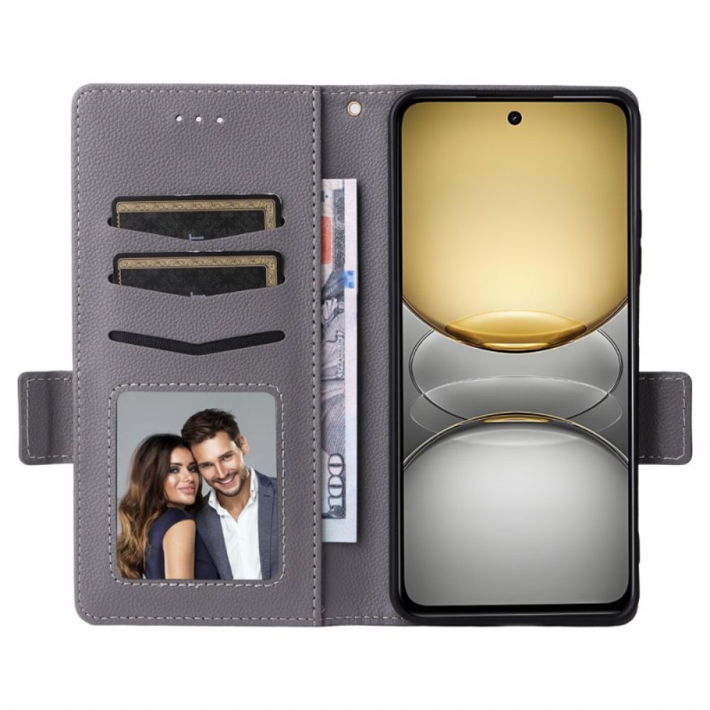 Leren Hoesje Realme 14x 5g Lychee Kunstleer Met Bandje