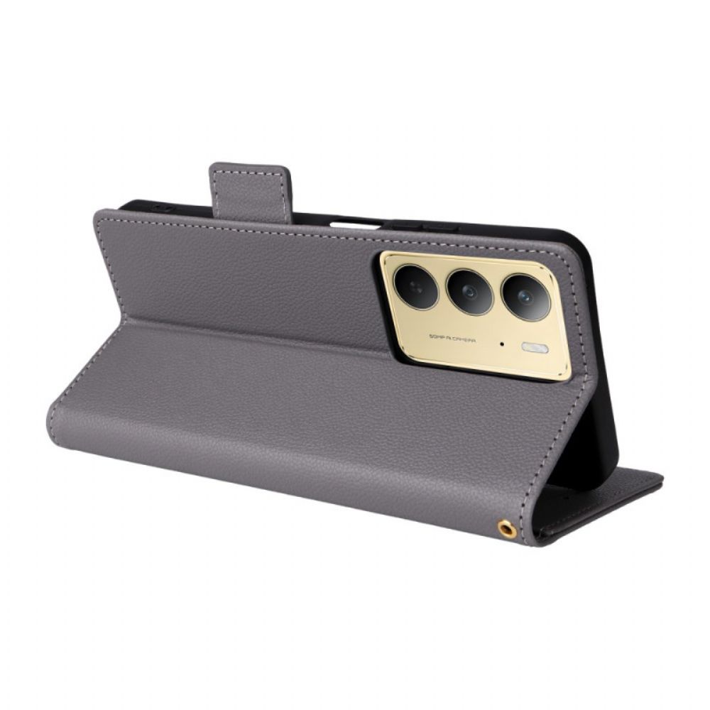 Leren Hoesje Realme 14x 5g Lychee Kunstleer Met Bandje