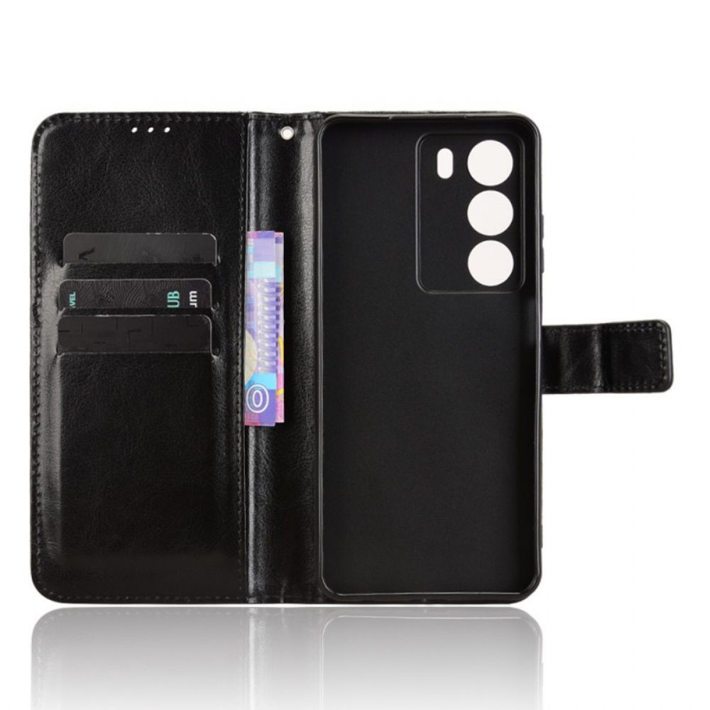 Leren Hoesje Realme 14x 5g Opvallend Imitatieleer Bescherming Hoesje