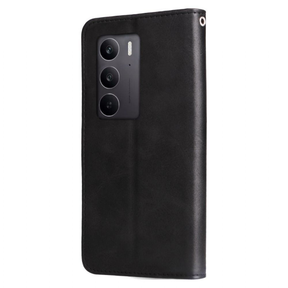 Leren Hoesje Voor Realme 14x 5g Etui Met Rits