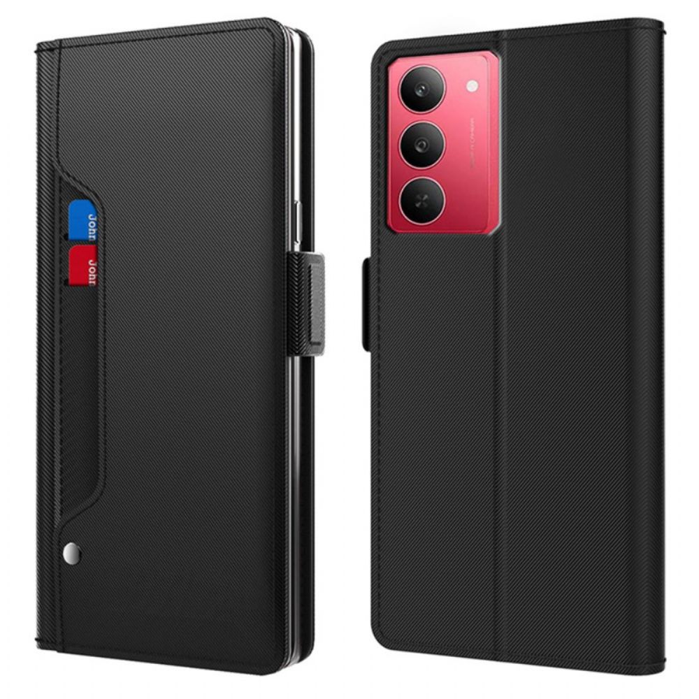 Leren Hoesje Voor Realme 14x 5g Spiegel En Verwijderbare Kaarthouder