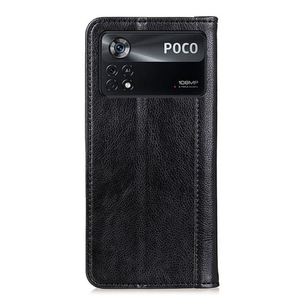 Bescherming Hoesje voor Poco X4 Pro 5G Folio-hoesje Gespleten Leer