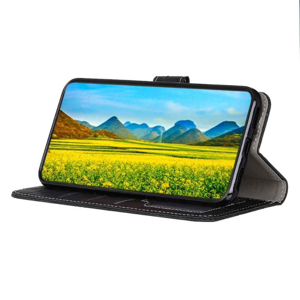 Folio-hoesje voor Poco X4 Pro 5G Krokodillenleereffect