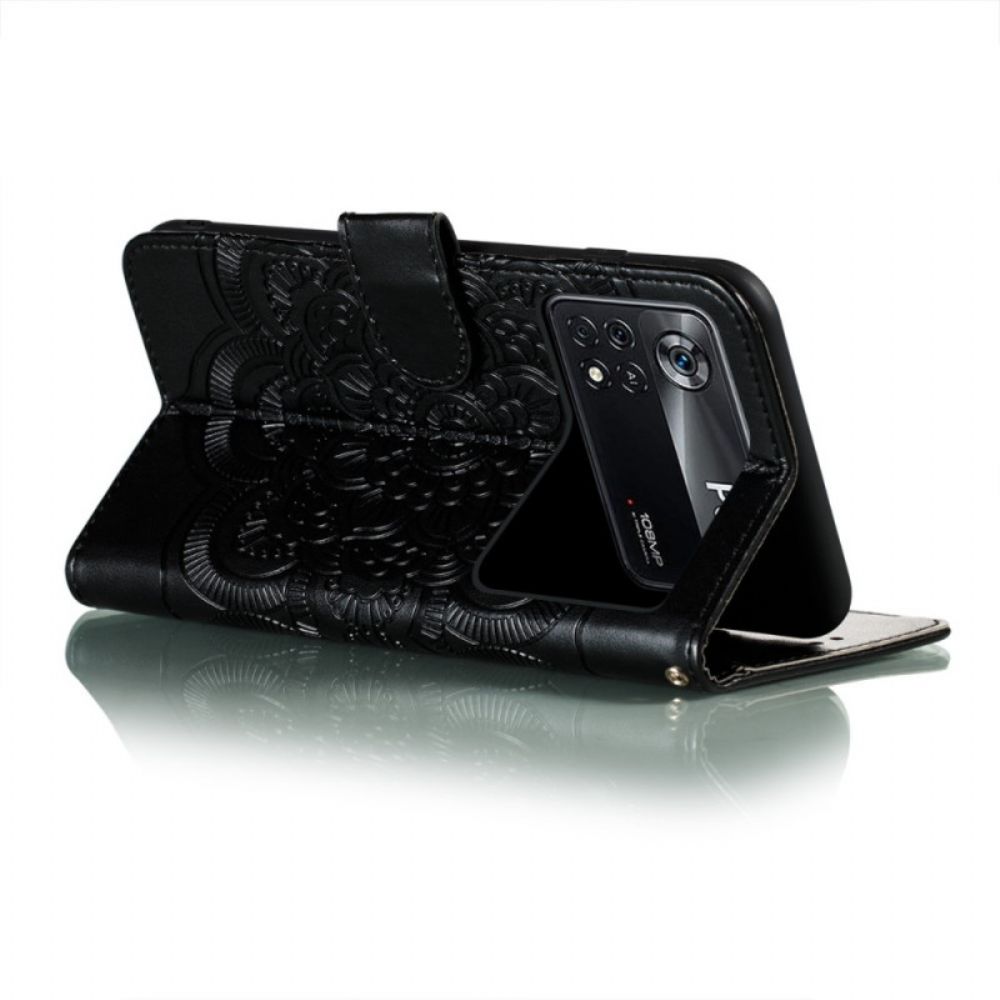 Folio-hoesje voor Poco X4 Pro 5G Mandala Met Koord