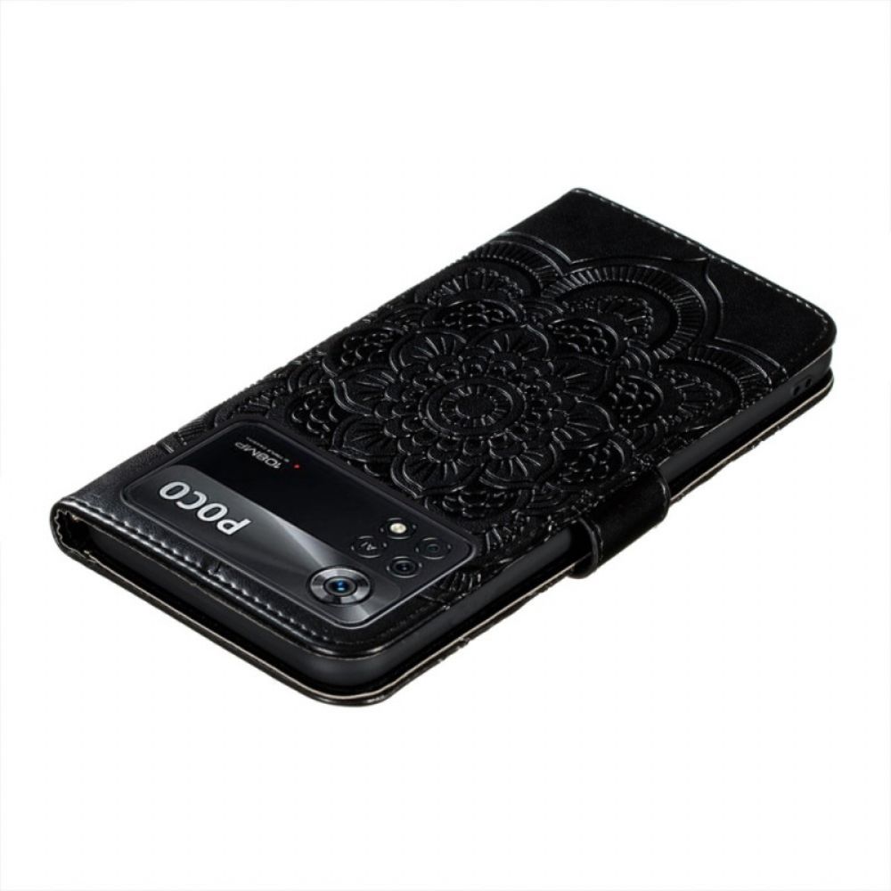 Folio-hoesje voor Poco X4 Pro 5G Mandala Met Koord