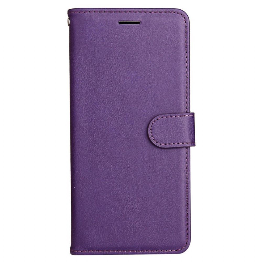Folio-hoesje voor Poco X4 Pro 5G Met Ketting Effen Strappy