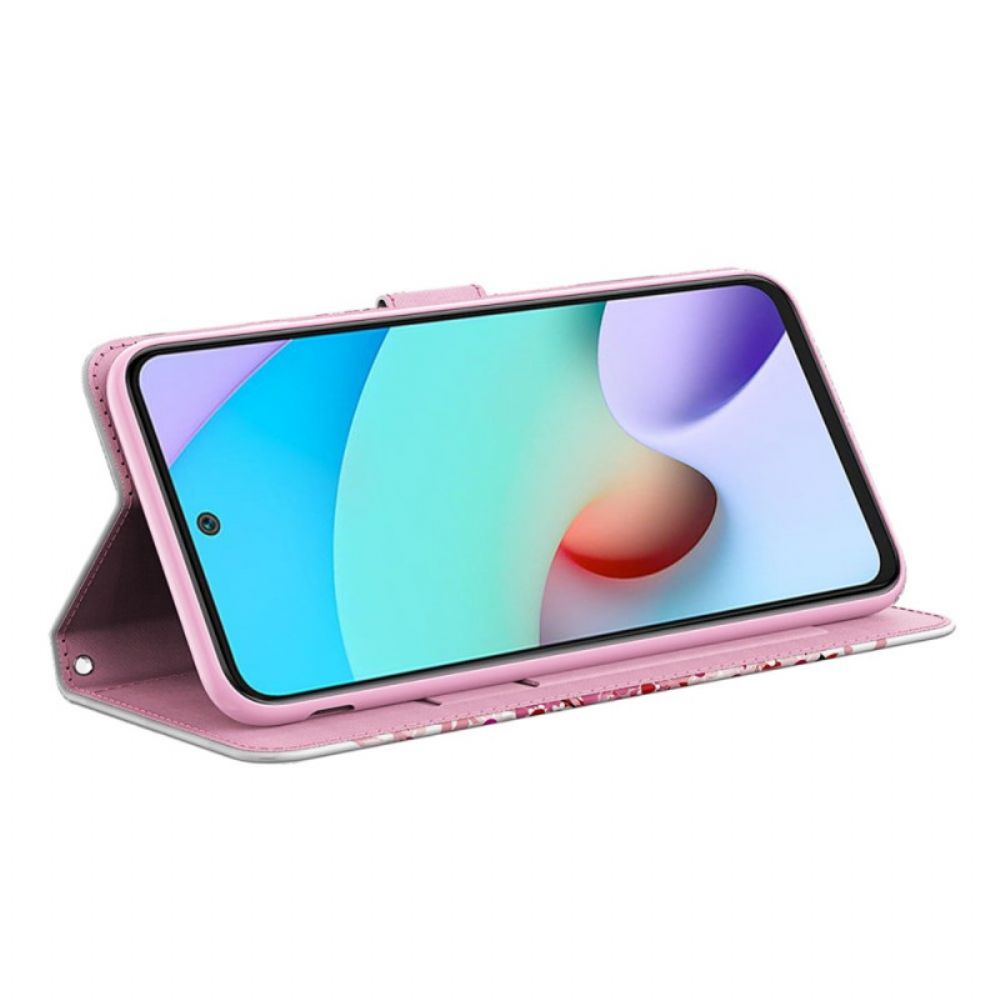 Folio-hoesje voor Poco X4 Pro 5G Met Ketting Kat Onder De Stringboom