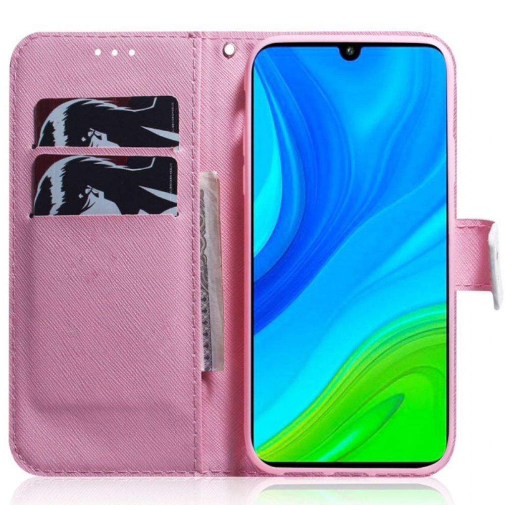 Folio-hoesje voor Poco X4 Pro 5G Met Ketting Kleine Panda Met Riem