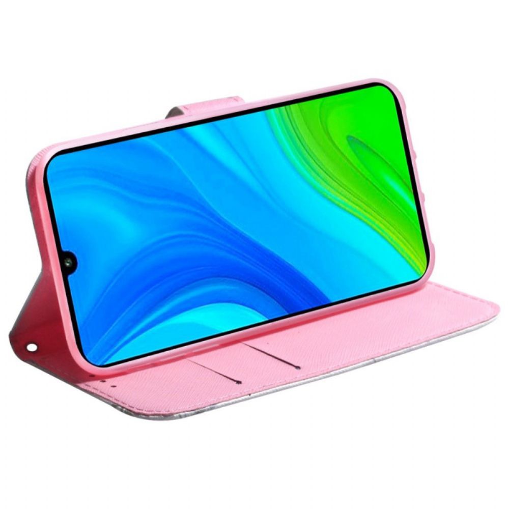 Folio-hoesje voor Poco X4 Pro 5G Met Ketting Kleine Panda Met Riem