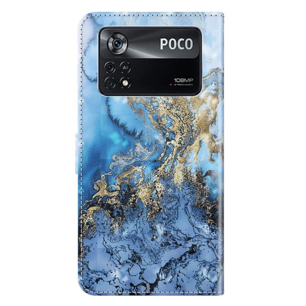 Folio-hoesje voor Poco X4 Pro 5G Met Ketting String Kunst