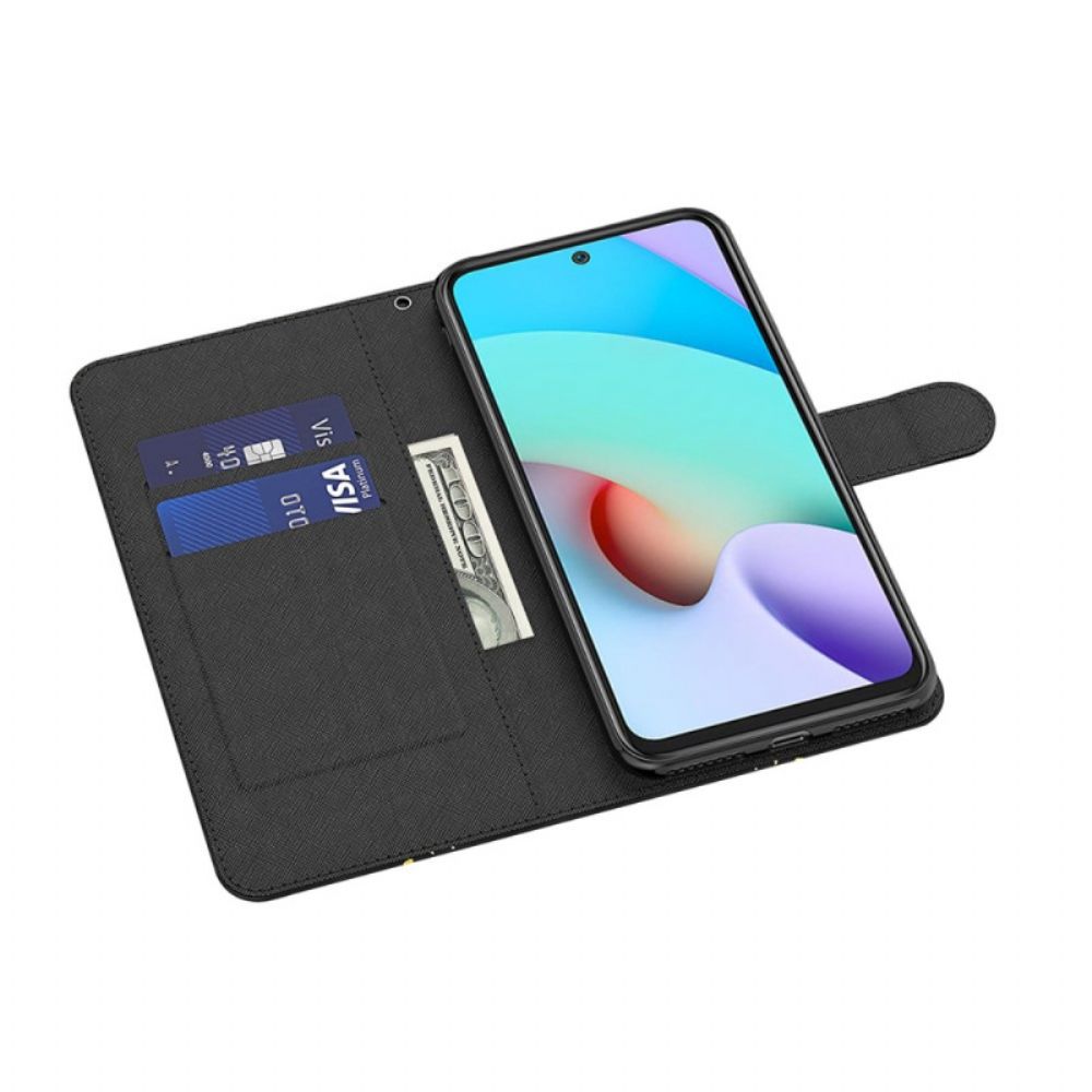 Folio-hoesje voor Poco X4 Pro 5G Met Ketting String Kunst