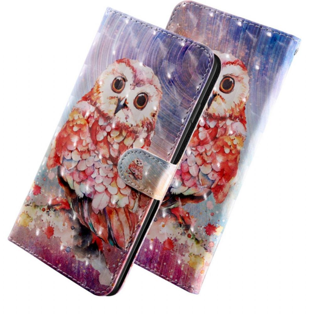 Folio-hoesje voor Poco X4 Pro 5G Met Ketting Thong Uil