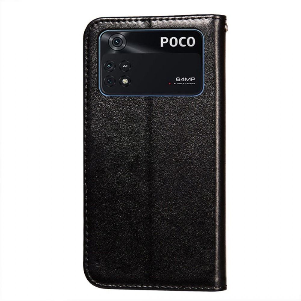 Folio-hoesje voor Poco X4 Pro 5G Met Ketting Uniek Kunstleer Met Riem