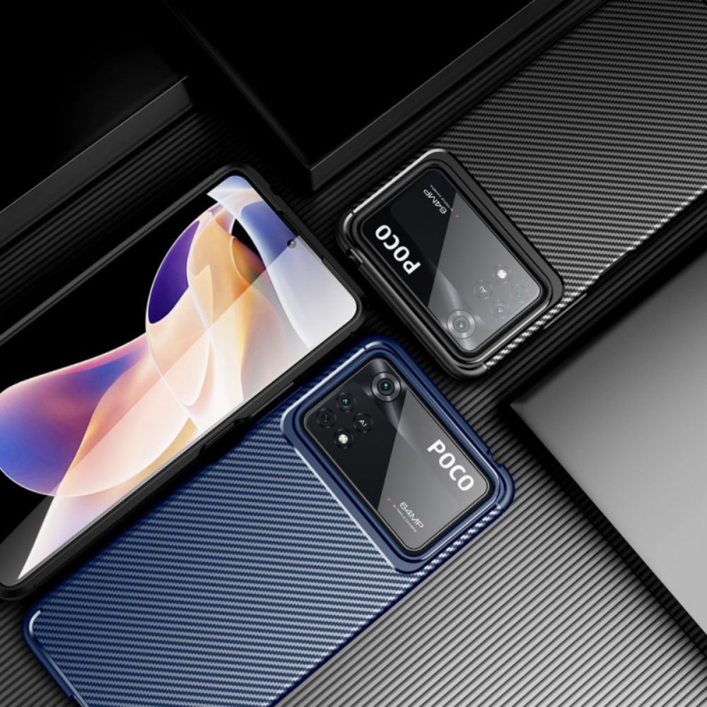 Hoesje voor Poco X4 Pro 5G Flexibele Koolstofvezel