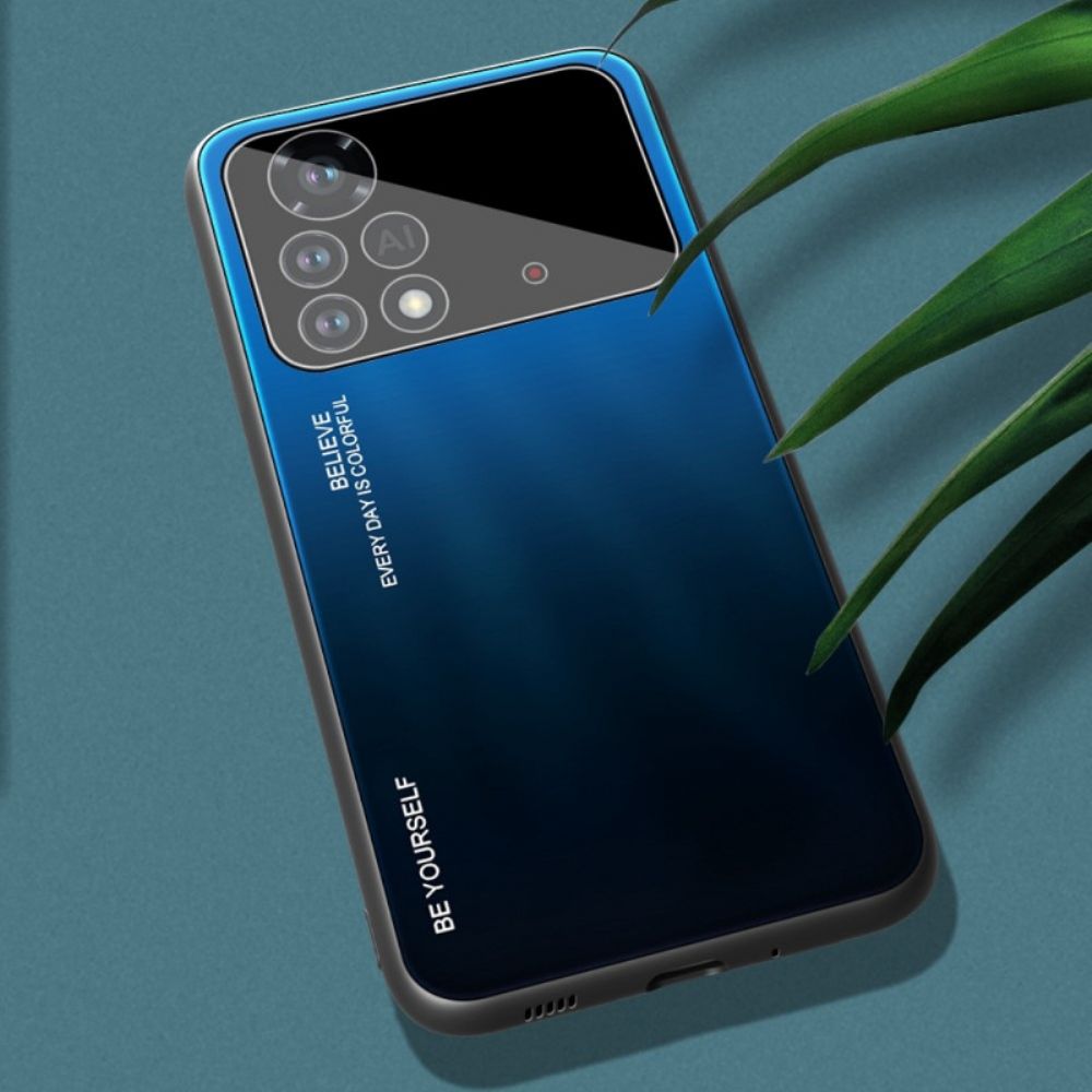 Hoesje voor Poco X4 Pro 5G Wees Jezelf Van Gehard Glas