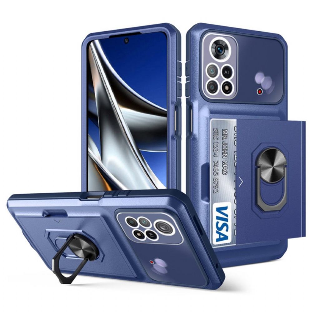 Telefoonhoesje voor Poco X4 Pro 5G Kaarthouder En Ringhouder