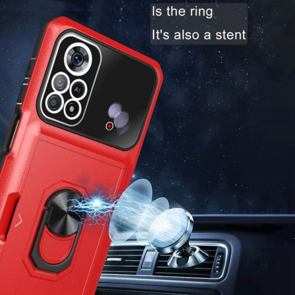 Telefoonhoesje voor Poco X4 Pro 5G Kaarthouder En Ringhouder