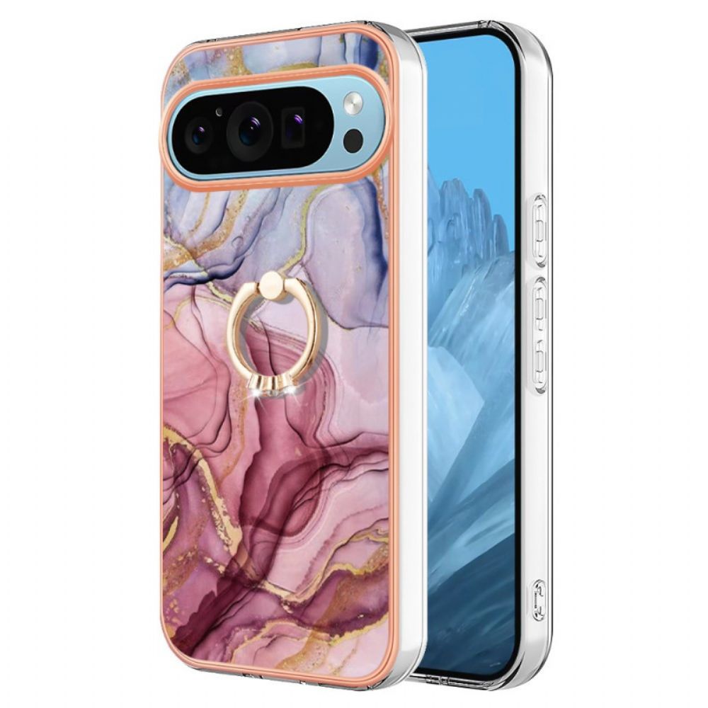 Hoesje Google Pixel 9 Gemarmerde Ringsteun