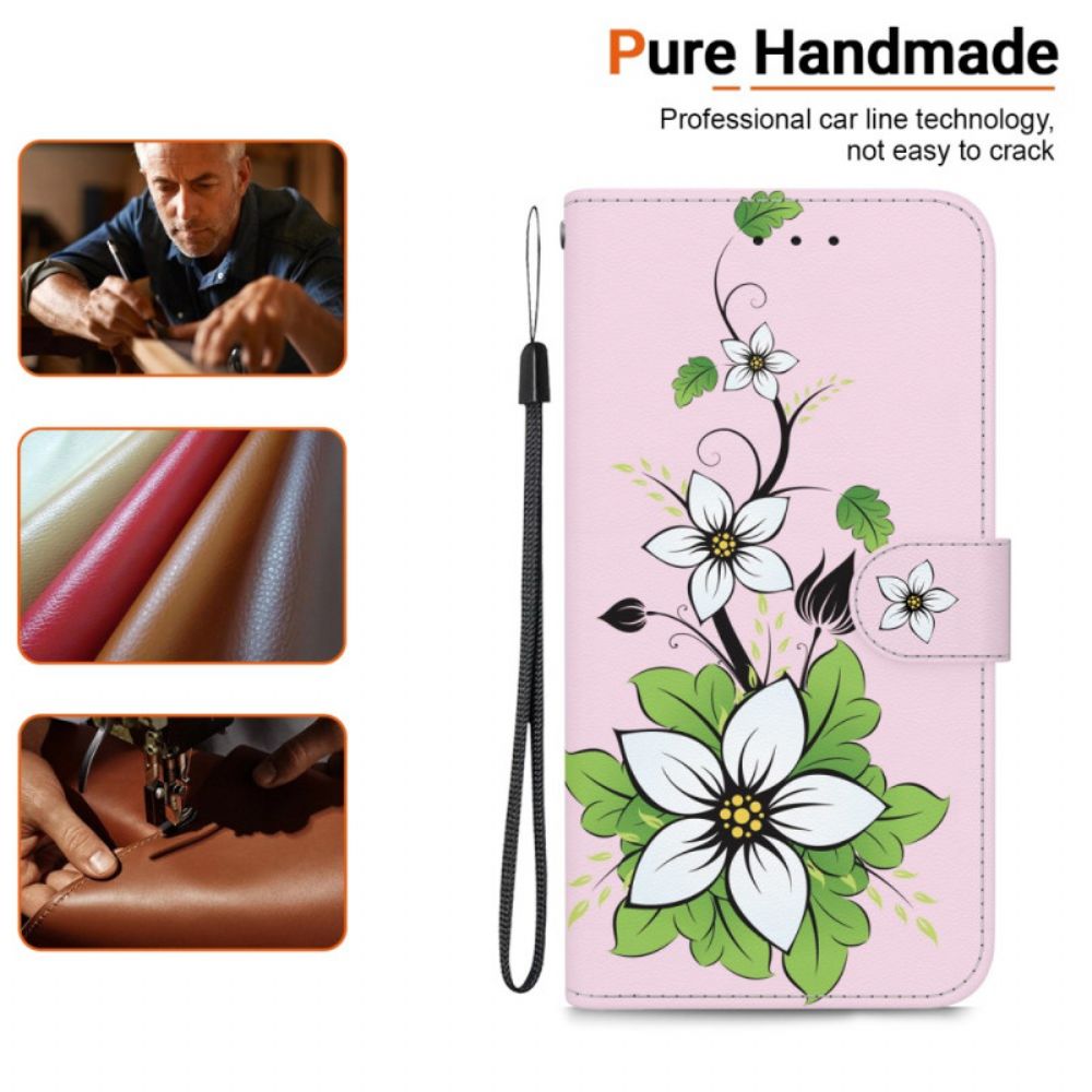Leren Hoesje Google Pixel 9 Lelie In Riem