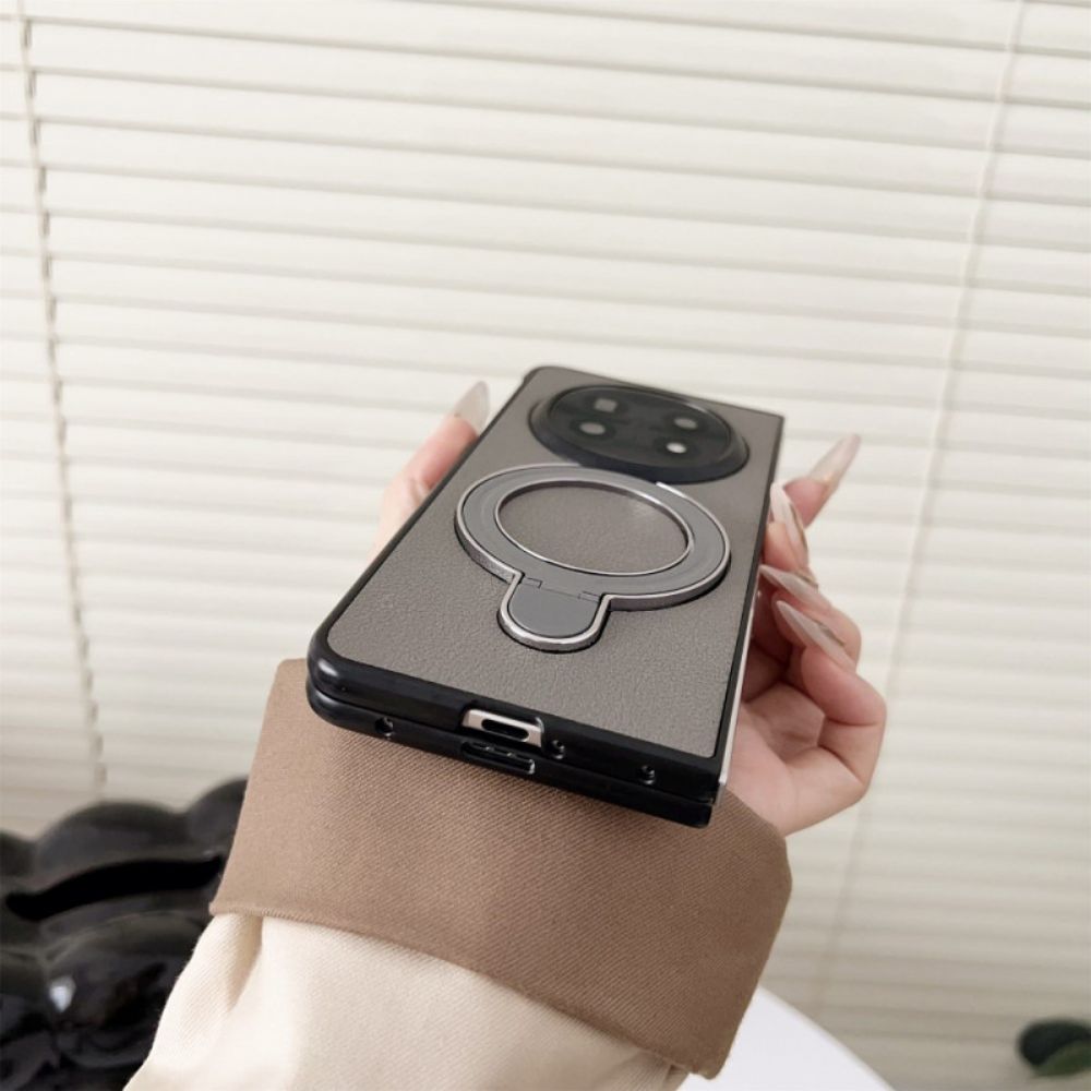 Hoesje Oppo Find N5 Ringhouder Van Imitatieleer Bescherming Hoesje