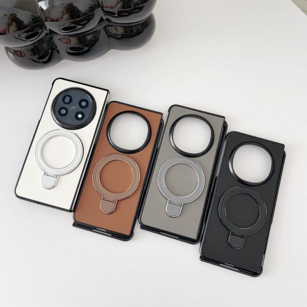 Hoesje Oppo Find N5 Ringhouder Van Imitatieleer Bescherming Hoesje