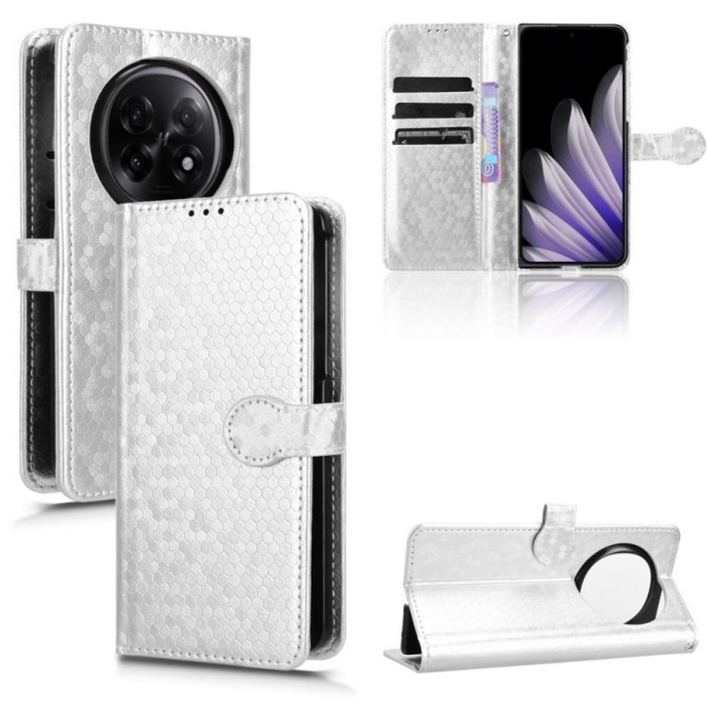 Leren Hoesje Oppo Find N5 Glitterstippen Bescherming Hoesje