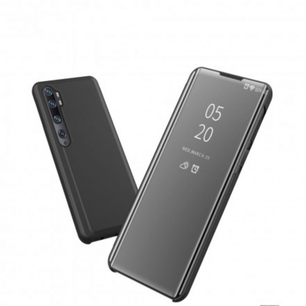 Bescherming Hoesje voor Xiaomi Mi Note 10 / 10 Pro Spiegel En Kunstleer