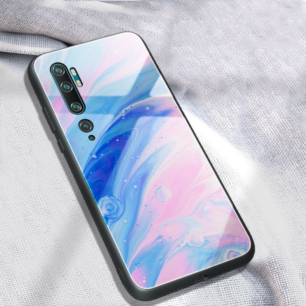 Telefoonhoesje voor Xiaomi Mi Note 10 / 10 Pro Marmer Kleuren Gehard Glas