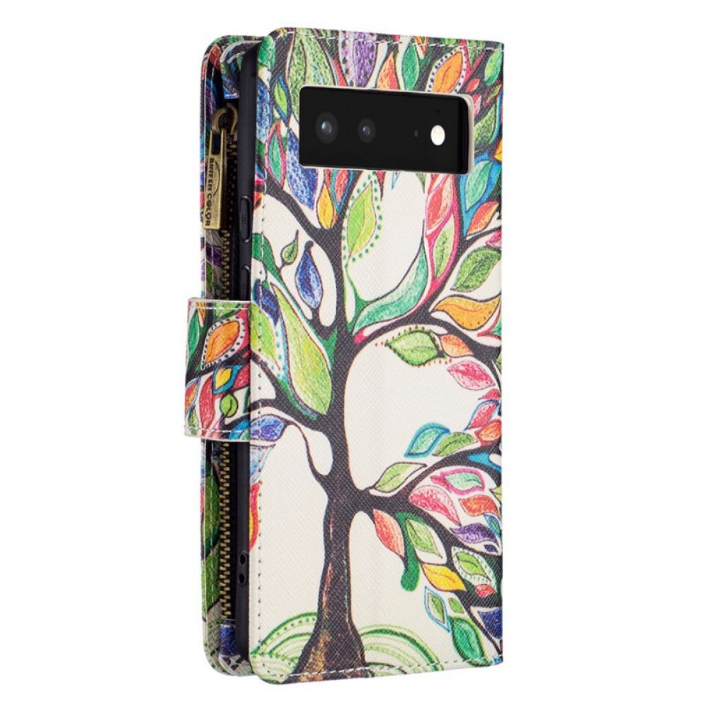 Folio-hoesje voor Google Pixel 6 Boomzak Met Rits