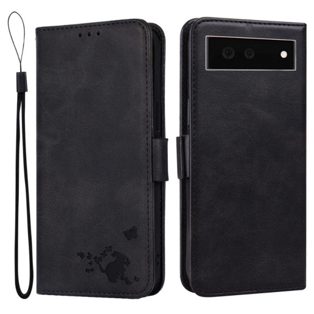 Folio-hoesje voor Google Pixel 6 Flip Case Kattenprint Dubbele Klep